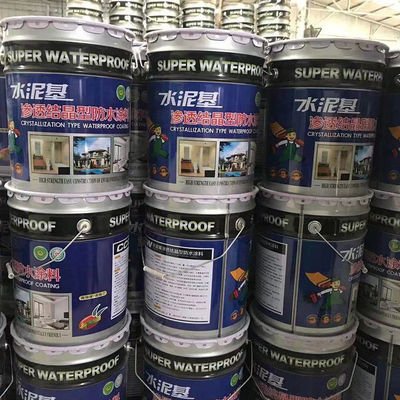 Grey Crystalline Waterproofing Coating Non Curing Low VOC 24 Hours Drying Time